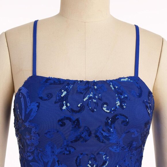 Short Prom Sequin Dress for Women in Royal Blue - Picture 8 of 9